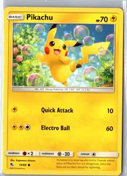 PIKACHU 19/68 COMMON HIDDEN FATES POKEMON NM - Image 1