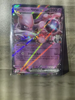 Pokemon TCG Team Rocket's Mewtwo ex 081/182 SV10 Destined Rivals Double Rare NM - Image 1