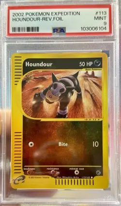 2002 Pokemon Expedition Houndour Reverse Holo Foil PSA Gem Mint 9 - Image 1