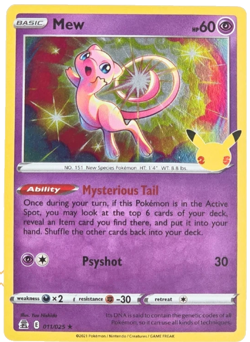 POKEMON CELEBRATIONS MEW HOLO 011/025 25TH ANNIVERSARY LP CONDITION - Image 1