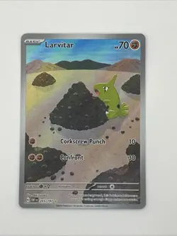 Larvitar 203/197 Illustration Rare Obsidian Flames Pokemon Near Mint - Image 1