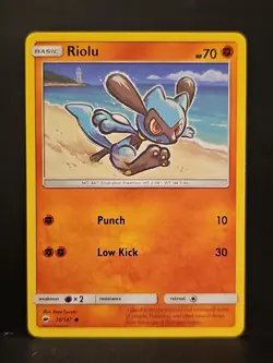 2017 Pokemon Sun And Moon Burning Shadows #70 Riolu C - Image 1