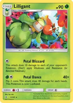 Lilligant 5/145 Rare Guardians Rising Pokemon Reverse Holo NM/M - Image 1