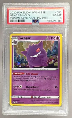 130724088 Gengar 2020 Pokemon Sword & Shield Black Star Promos #SWSH052 PSA 8 - Image 1