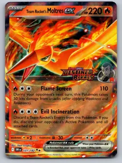 Team Rocket's Moltres ex 031/182 Holo Stamped Promo NM - Image 1