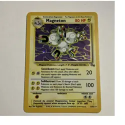 Pokemon Magneton Holo Rare Card Fossil 11/62 Unlimited English Wotc 1999 - Image 1