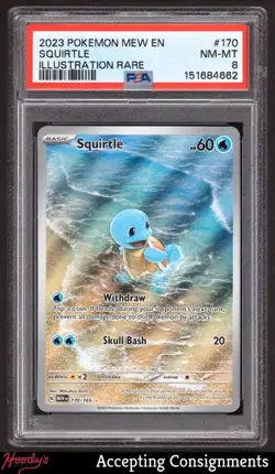 2023 Pokemon TCG Scarlet & Violet 151 #170 Squirtle IR PSA 8 NM-MT - Image 1
