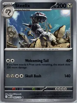 Steelix 093/132 - Pokemon TCG ME01: Mega Evolution - Reverse Holo - Rare - NM - Image 1