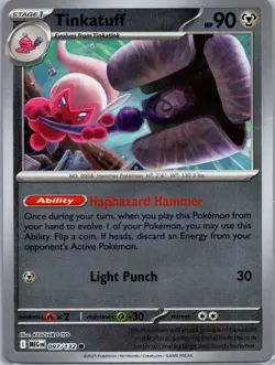 Tinkatuff 097/132 - Pokemon TCG ME01: Mega Evolution - Reverse Holo - Common -NM - Image 1