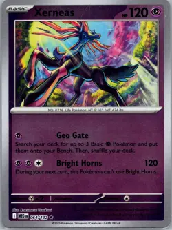 Xerneas 064/132 - Pokemon TCG ME01: Mega Evolution - Reverse Holo - Rare - NM - Image 1