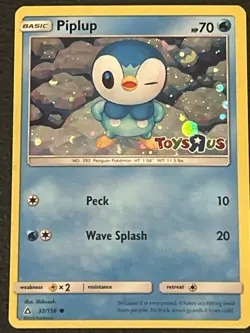 Pokemon TCG 32/156 Piplup Toys R Us Promo Lightly Played 2018 - Image 1