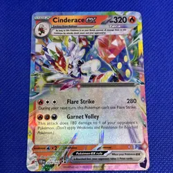 Cinderace EX 028/142 - Stellar Crown - Pokemon Card - Near Min - Image 1