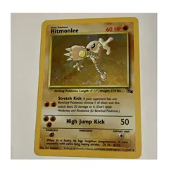 Pokemon Hitmonlee Holo Rare Card Fossil 7/62 Unlimited English Wotc 1999 - Image 1