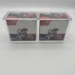 Lot (2) Pokemon SV10 Destined Rivals English Booster Boxes Sealed w/Acrylic Case - Image 1