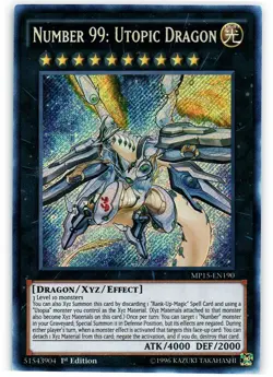 Lightly Played Number 99: Utopic Dragon - MP15-EN190 - Secret Rare - 1st Edition - Image 1