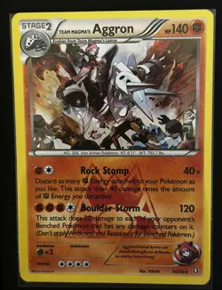 Team Magma's Aggron 14/34 Holo Rare Double Crisis Pokemon Card LP - Image 1