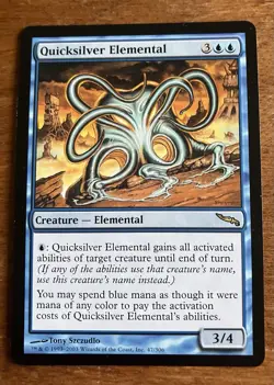 1 x Magic The Gathering Mirrodin Quicksilver Elemental NM #47/306 MTG TCG CCG - Image 1