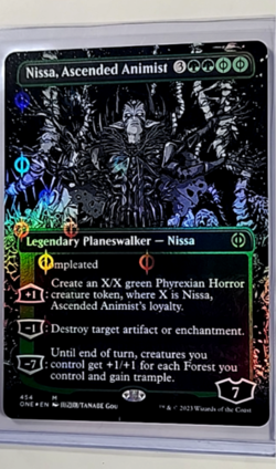 MTG Magic the Gathering Phyrexia One Step & Compleat Foil Nissa Ascended Animist - Image 1