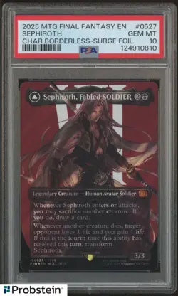 2025 MTG Final Fantasy EN Char Borderless Surge Foil #0527 Sephiroth PSA 10 - Image 1