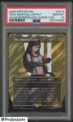 2025 MTG Final Fantasy Borderless Surge Foil #0214 Tifa Martial Artist PSA 10 - Image 1