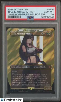 2025 MTG Final Fantasy Borderless Surge Foil #0214 Tifa Martial Artist PSA 10 - Image 1