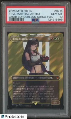 2025 MTG Final Fantasy Borderless Surge Foil #0214 Tifa Martial Artist PSA 10 - Image 1