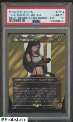 2025 MTG Final Fantasy Borderless Surge Foil #0214 Tifa Martial Artist PSA 10 - Image 1