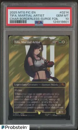 2025 MTG Final Fantasy Borderless Surge Foil #0214 Tifa Martial Artist PSA 10 - Image 1