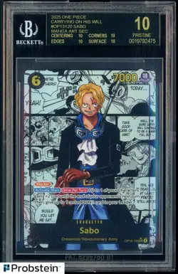 2025 One Piece Carrying On His Will #OP13120 Sabo Manga BGS 10 BLACK LABEL - Image 1