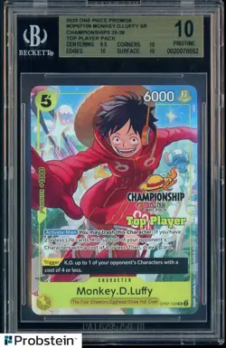 2025 One Piece Promos 109 Monkey D. Luffy Championships 25-26 Top Player BGS 10 - Image 1