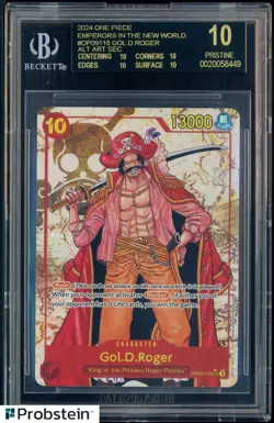 2024 One Piece Emperors World Alt Art OP09118 Gol D. Roger BGS 10 BLACK LABEL - Image 1