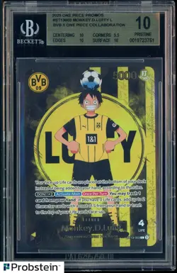 2025 ONE PIECE PROMOS BVB X ONE PIECE MATCH DAY 2025 #003 MONKEY D. LUFFY BGS 10 - Image 1