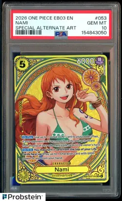 2026 One Piece EB03 Heroines Edition Special Alternate Art EN #053 Nami PSA 10 - Image 1