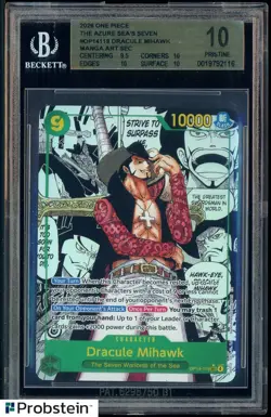 2026 One Piece The Azure Sea Seven OP14119 Dracule Mihawk Manga Art SEC BGS 10 - Image 1