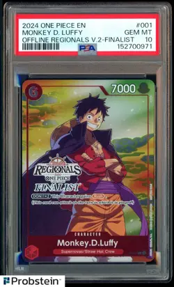 2024 One Piece Online Regionals V2 Finalist Monkey D Luffy #P-001 PSA 10 - Image 1