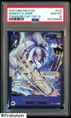 2024 One Piece EN Treasure Cup Top 16 #012 Monkey D. Garp PSA 10 GEM MINT - Image 1