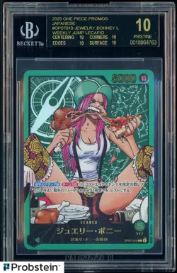 2025 One Piece Promos JPN #OP07019 Jewelry Bonney LECAFIG BGS 10 BLACK LABEL - Image 1