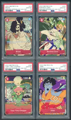 Lot of (10) PSA 10 Sequential One Piece English 1st Anniversary Set w/ Luffy - Image 4