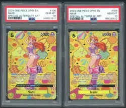 2024 One Piece OP09 EN Special Alternate Art #106 Nami Sequential Set (2) PSA 10 - Image 1