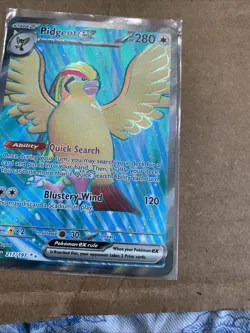 Pidgeot ex 217/197 NM CLOSE UP PIX Obsidian Flames UR Holo Pokemon Card - Image 4