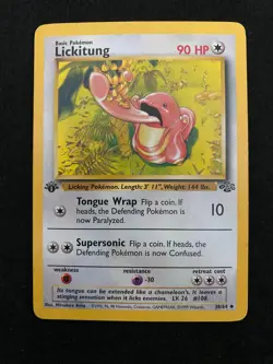 Lickitung 38/64 1st Edition Jungle Set - vintage Pokemon card TCG 1999 WOTC - Image 1