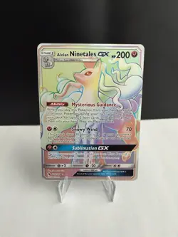 Pokemon Alolan Ninetales GX TCG Full Art Holo Card 225/214 - Image 1