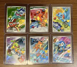 Pokemon TCG First Partner Card Lot - 6 Cards NM - Charmander Bulbasaur Squirtle - Image 1