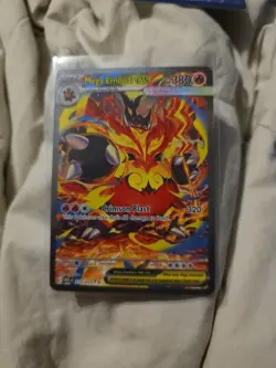 Pokemon Mega Emboar EX Rare Stage 2 Card 273/217 ASC Set Fire Type - Image 1