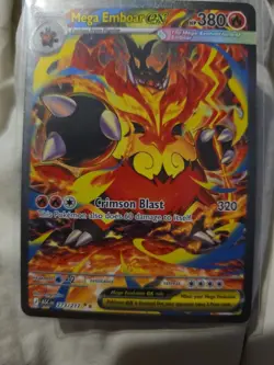 Pokemon Mega Emboar EX Rare Stage 2 Card 273/217 ASC Set Fire Type - Image 2