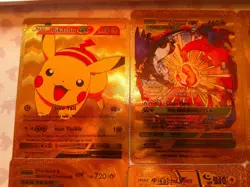 Pokemon Fan Art 10 Card Lot Gold Foil Charizard, Pikachu &Mewtwo - Image 2