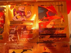 Pokemon Fan Art 10 Card Lot Gold Foil Charizard, Pikachu &Mewtwo - Image 3