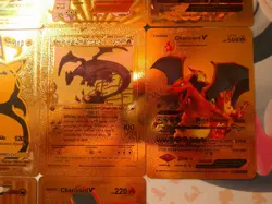 Pokemon Fan Art 10 Card Lot Gold Foil Charizard, Pikachu &Mewtwo - Image 4