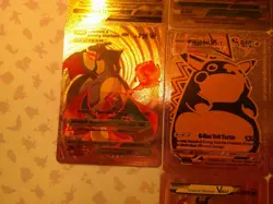 Pokemon Fan Art 10 Card Lot Gold Foil Charizard, Pikachu &Mewtwo - Image 5