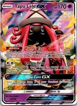 Tapu Lele GX - 60/145 - Pokemon Guardians Rising Sun & Moon Ultra Rare Card NM - Image 1